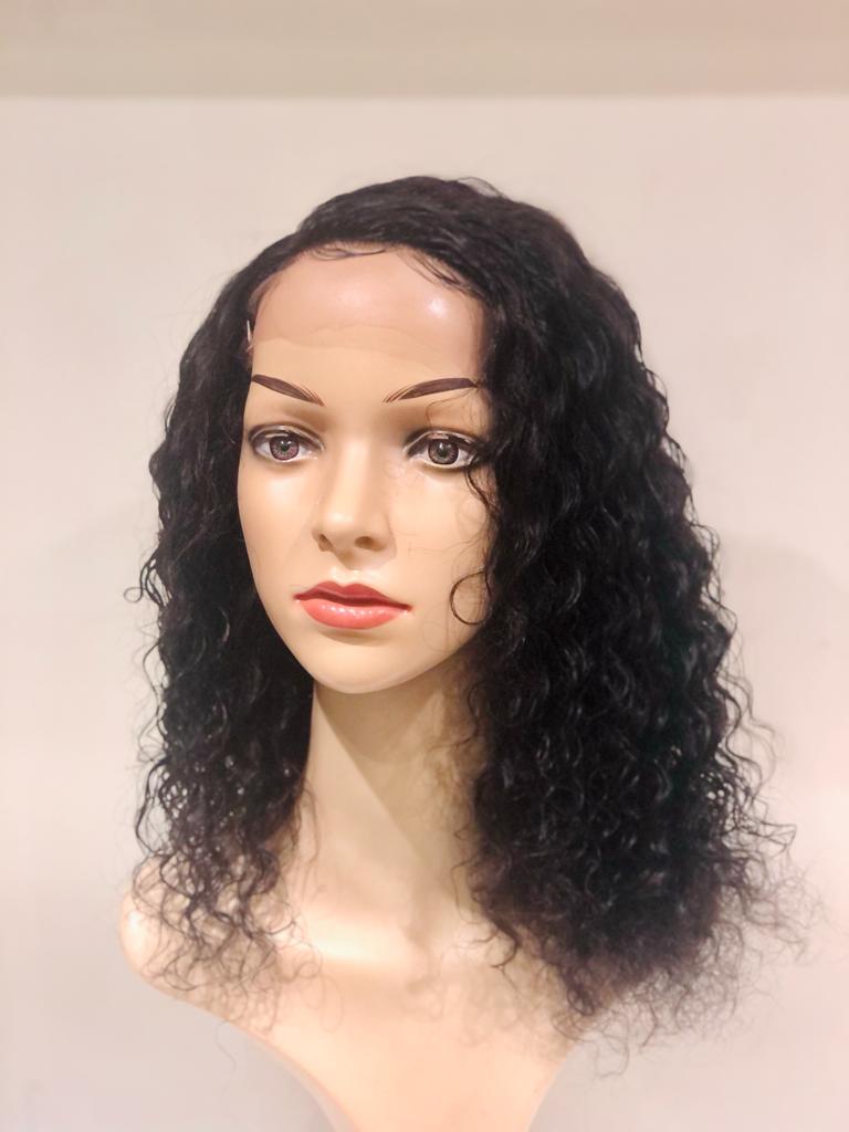 14 Inch Deep Wave Closure Wig real