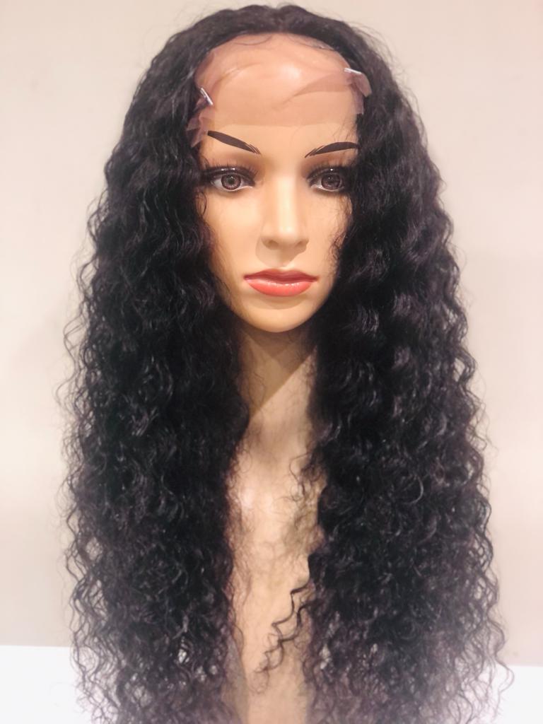 24 Inch Deep Wave Closure Wig real
